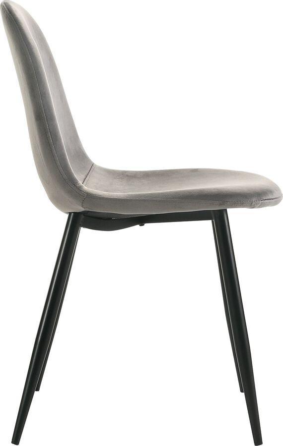 Elements Dining Chairs - Isla Velvet Side Chair in Light Grey