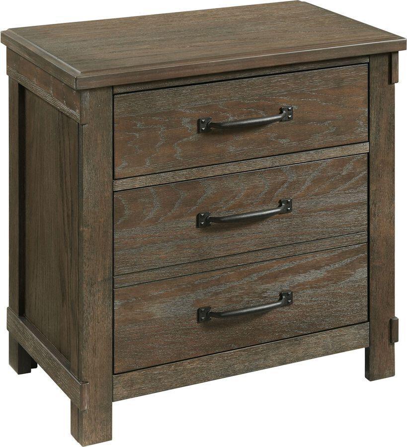 Elements Nightstands & Side Tables - Jack 2-Drawer Nightstand with USB Ports Walnut