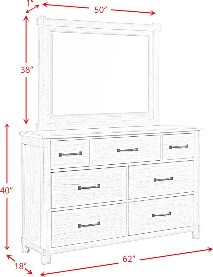 Elements Dressers - Jack 7-Drawer Dresser with Mirror Set Walnut