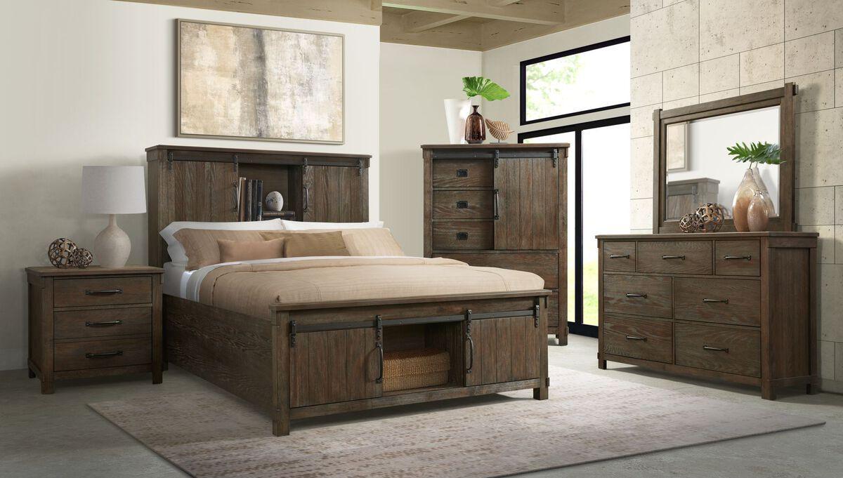 Elements Beds - Jack King Platform Storage Bed Walnut