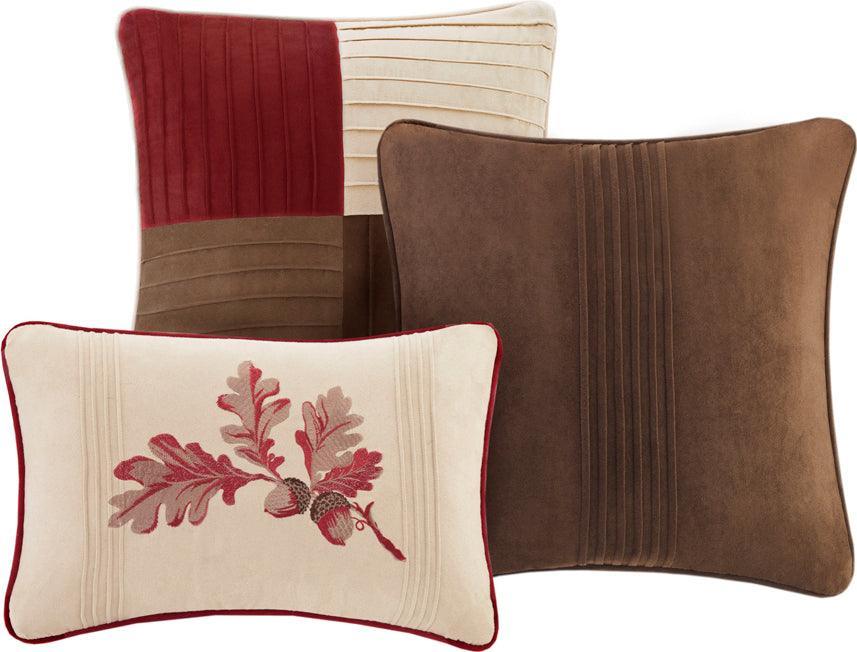 Olliix.com Comforters & Blankets - Jackson Transitional Blocks 7 Piece Comforter Set Red Queen