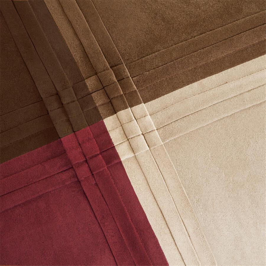 Olliix.com Comforters & Blankets - Jackson Transitional Blocks 7 Piece Comforter Set Red Queen