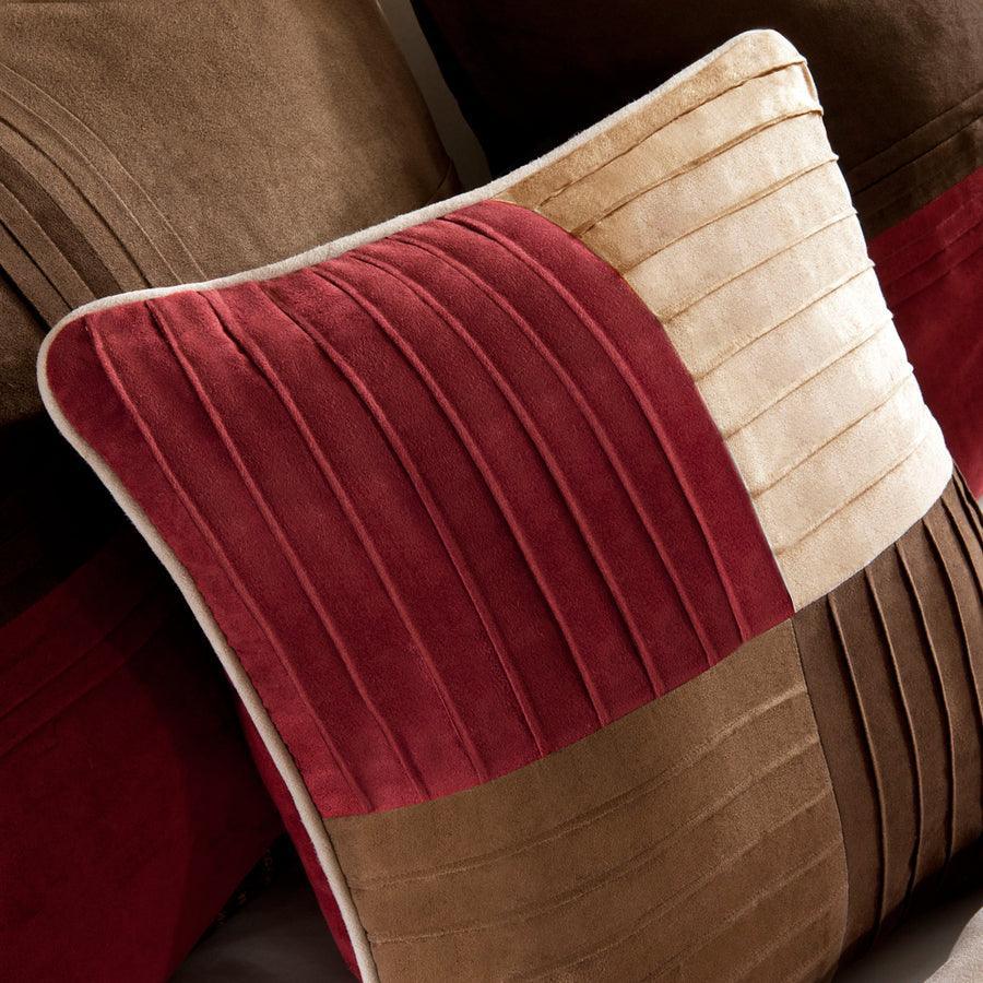 Olliix.com Comforters & Blankets - Jackson Transitional Blocks 7 Piece Comforter Set Red Queen
