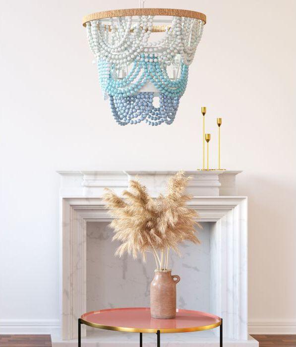 Tov Furniture Ceiling Lights - Jade Beaded Chandelier