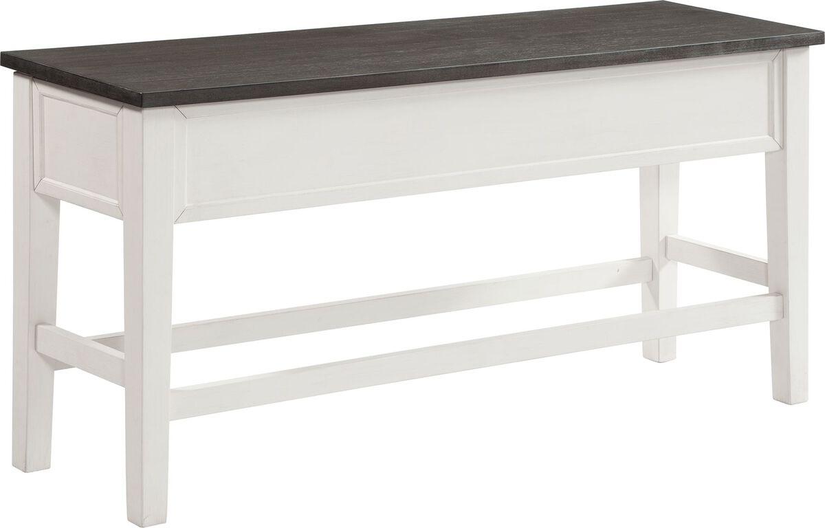 Elements Benches - Jamison Storage Counter Dining Bench in Gray Gray & White