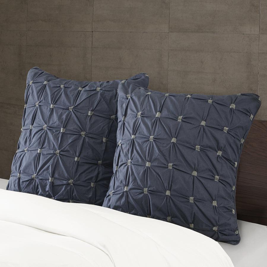 Olliix.com Pillowcases & Shams - Jane Embroidered Euro Sham Navy