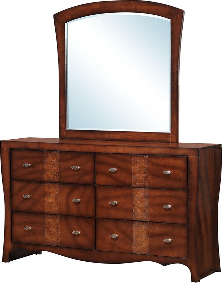 Elements Bedroom Sets - Jansen Dresser & Mirror Set Medium Espresso