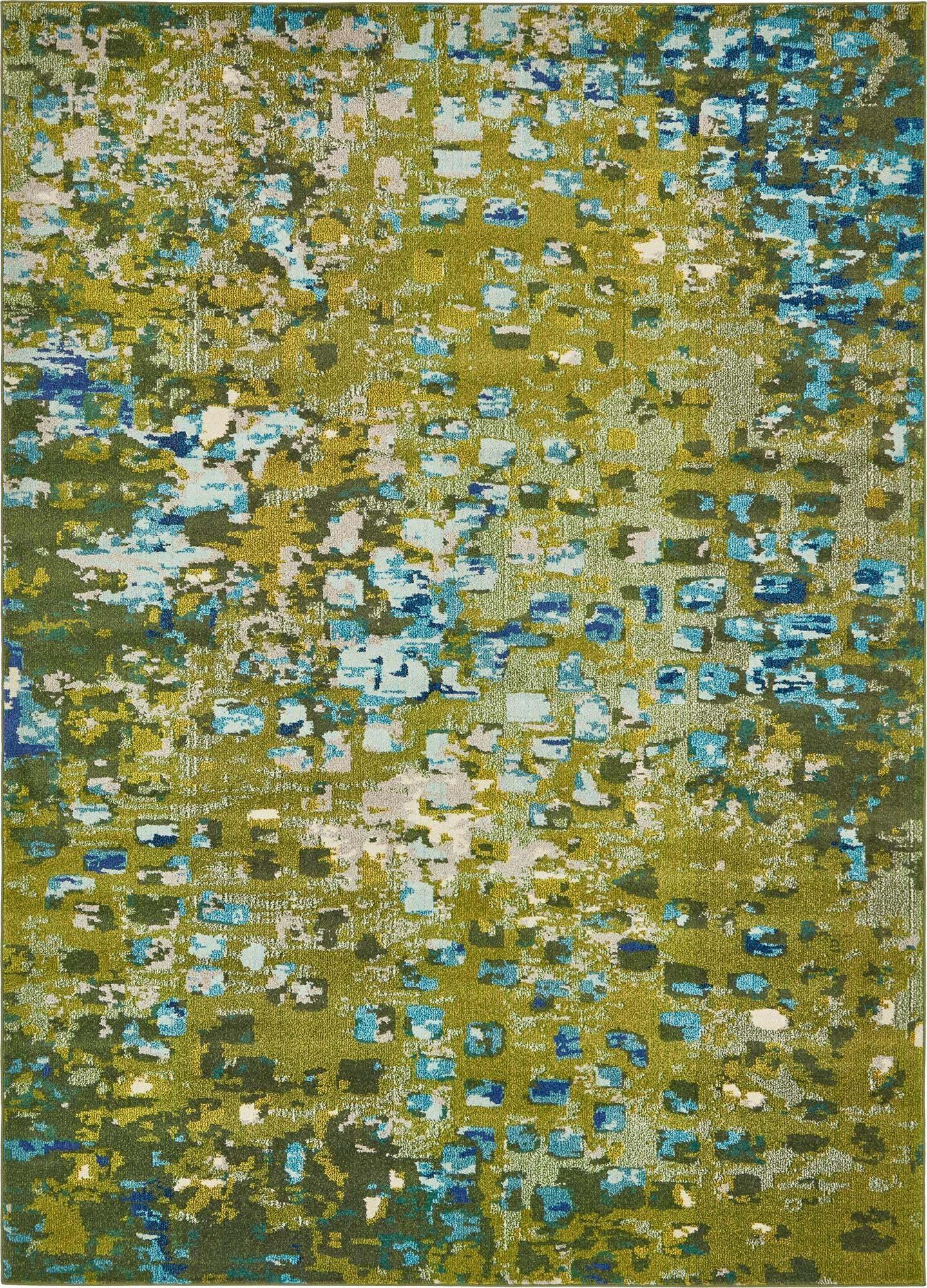 Unique Loom Indoor Rugs - Jardin Abstract Rectangular 8x11 Rug Green & Olive