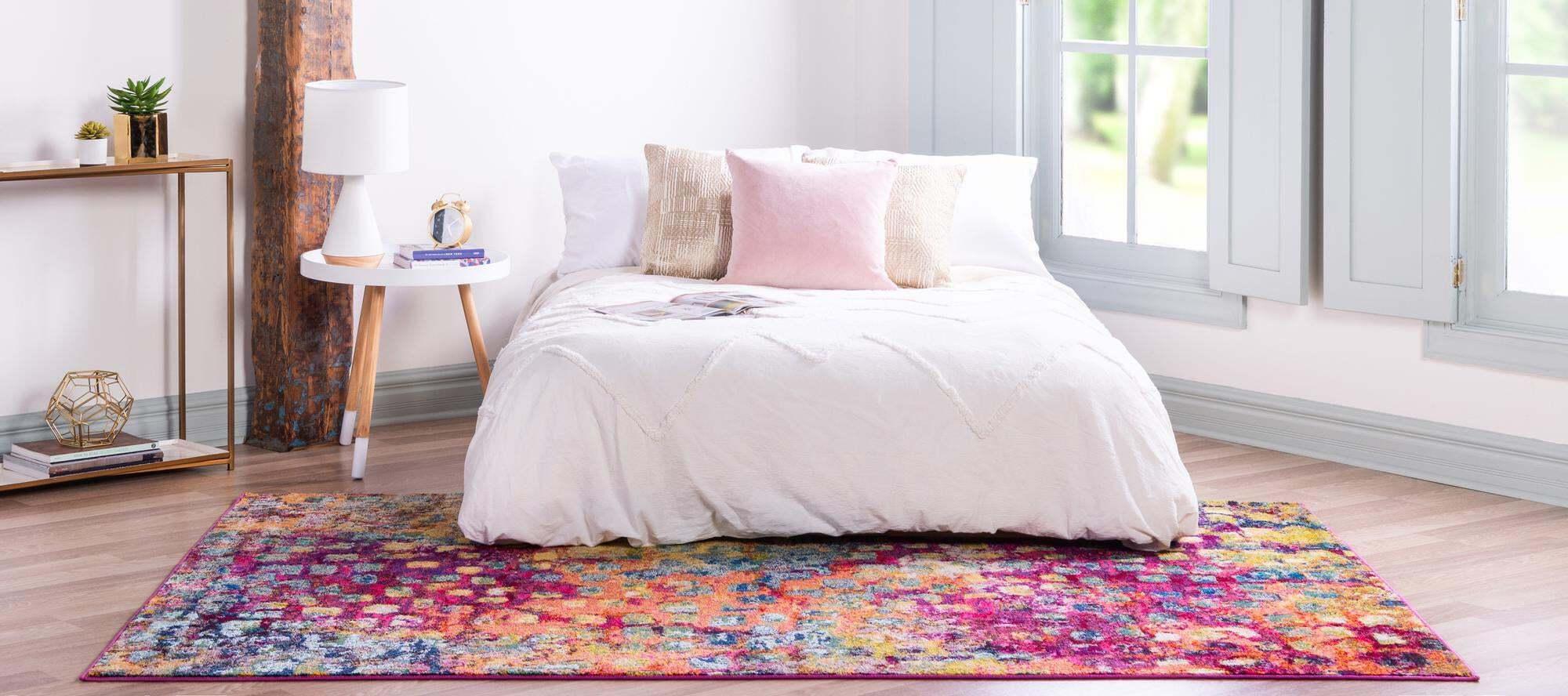 Unique Loom Indoor Rugs - Jardin Abstract Rectangular 9x12 Rug Multi & Blue