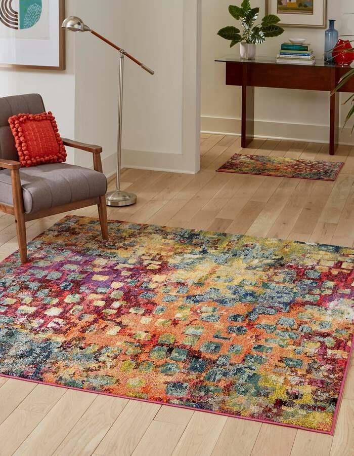 Unique Loom Indoor Rugs - Jardin Contemporary 12 Ft Square Square Rug Multi