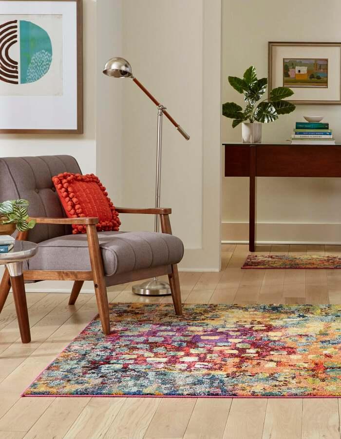 Unique Loom Indoor Rugs - Jardin Contemporary 12 Ft Square Square Rug Multi