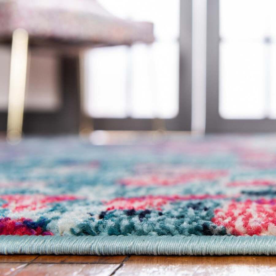 Unique Loom Indoor Rugs - Jardin Contemporary Palace Rectangular Rug Blue
