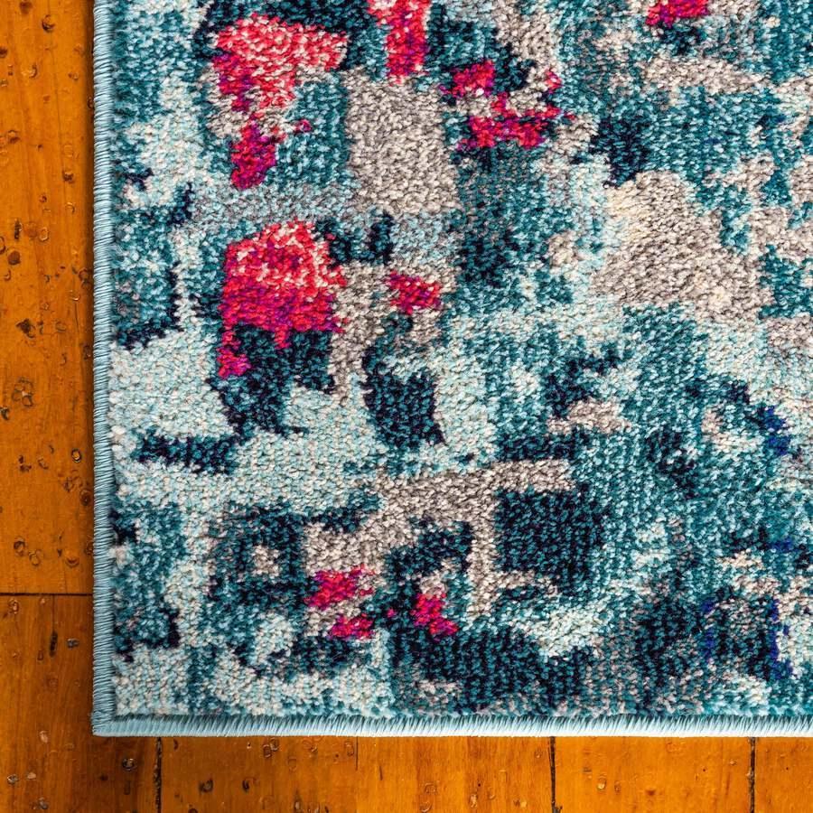 Unique Loom Indoor Rugs - Jardin Contemporary Palace Rectangular Rug Blue