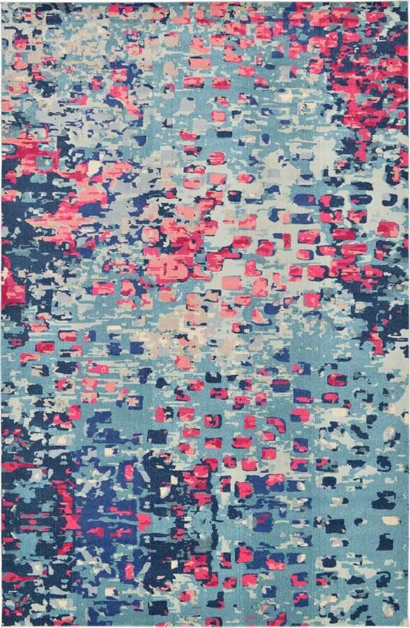 Unique Loom Indoor Rugs - Jardin Contemporary Palace Rectangular Rug Blue