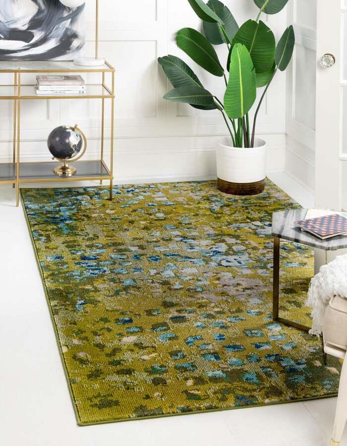 Unique Loom Indoor Rugs - Jardin Contemporary Palace Rectangular Rug Green