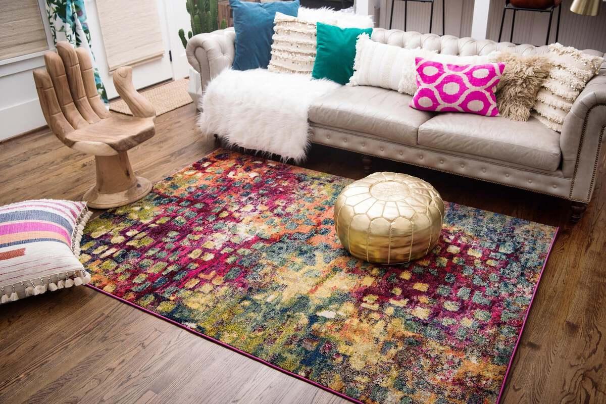 Unique Loom Indoor Rugs - Jardin Contemporary Palace Rectangular Rug Multi