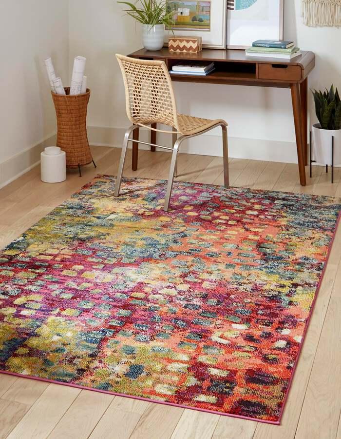 Unique Loom Indoor Rugs - Jardin Contemporary Palace Rectangular Rug Multi