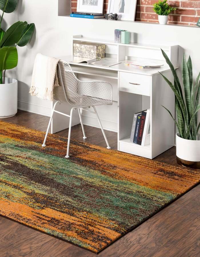 Unique Loom Indoor Rugs - Jardin Modern 10x13 Rectangular Rug Multi