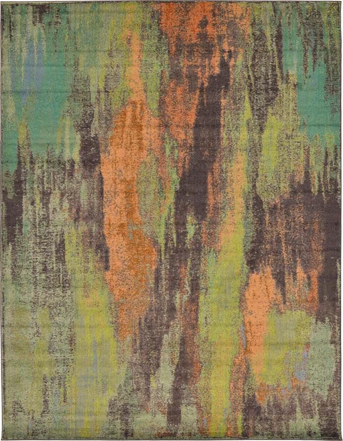 Unique Loom Indoor Rugs - Jardin Modern 10x13 Rectangular Rug Multi