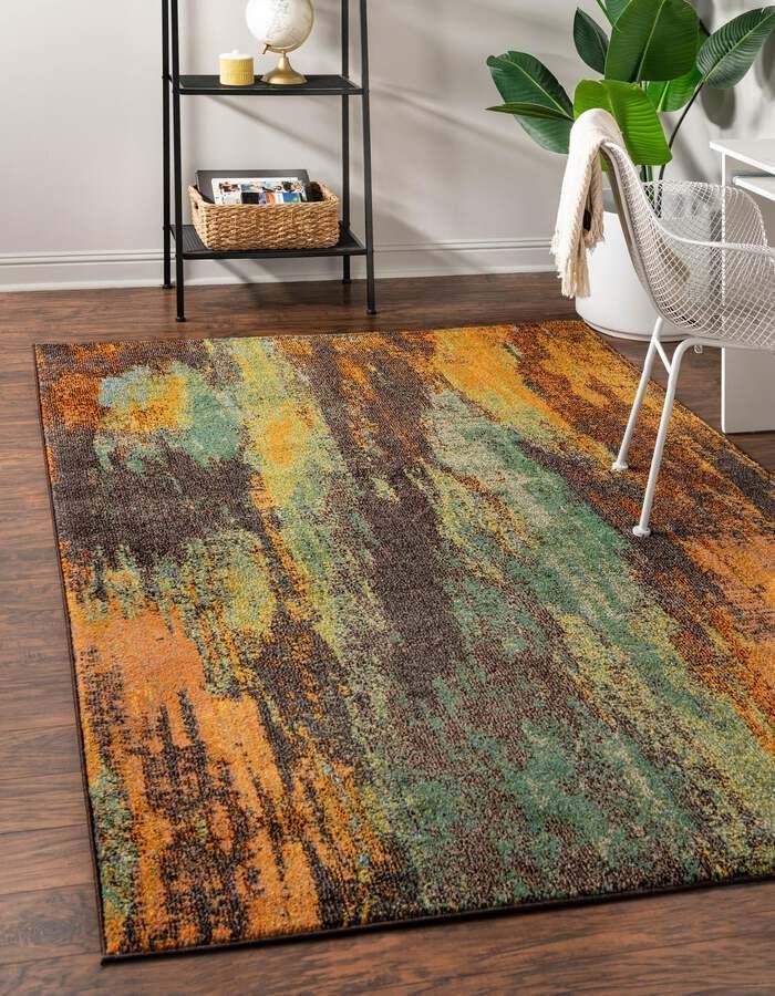 Unique Loom Indoor Rugs - Jardin Modern 10x13 Rectangular Rug Multi