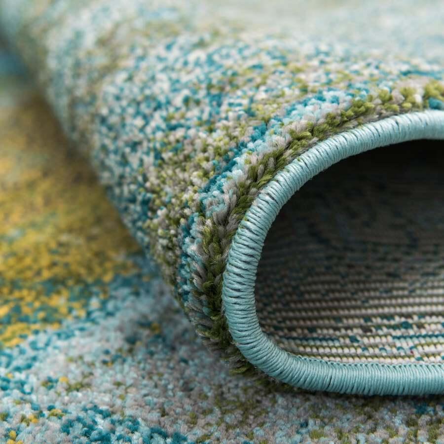 Unique Loom Indoor Rugs - Jardin Modern Palace Rectangular Rug Turquoise