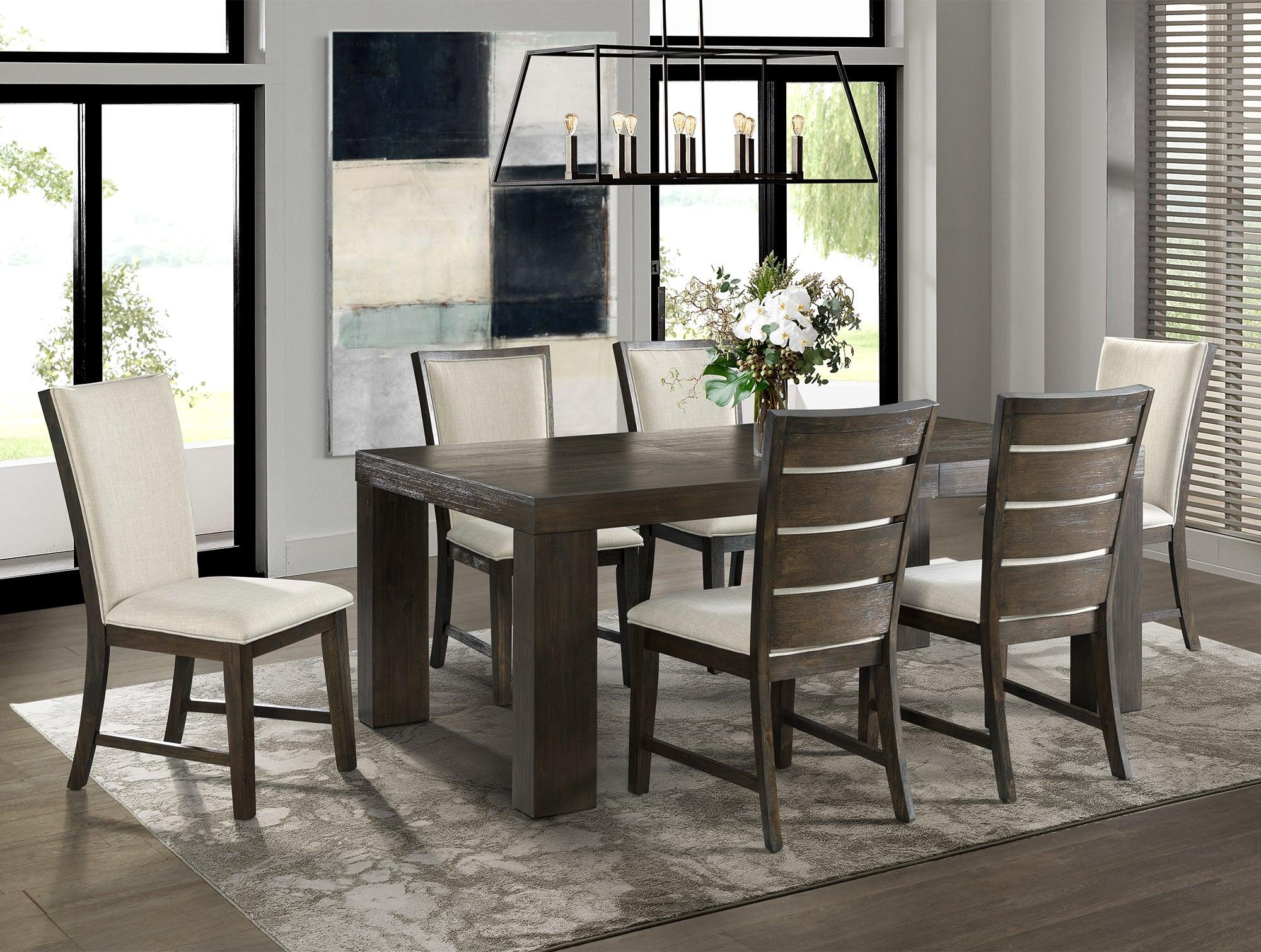Elements Dining Sets - Jasper 7PC Dining Set-Table & Six Slat Back Chairs