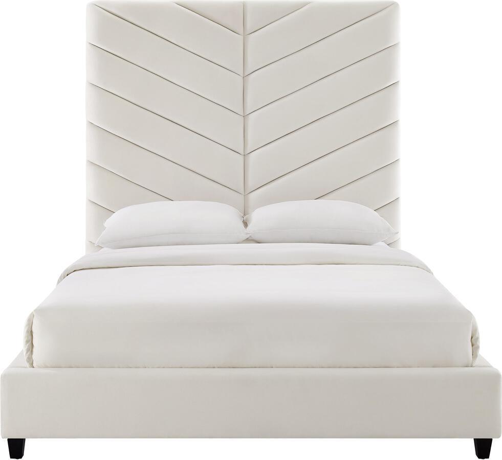 Tov Furniture Beds - Javan Cream Velvet Bed in King