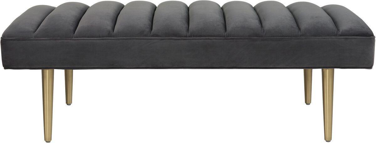 Tov Furniture Benches - Jax Grey Velvet Bench Gray