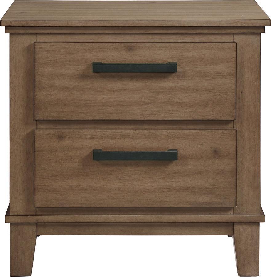 Elements Nightstands & Side Tables - Jaxon 2-Drawer Nightstand in Grey
