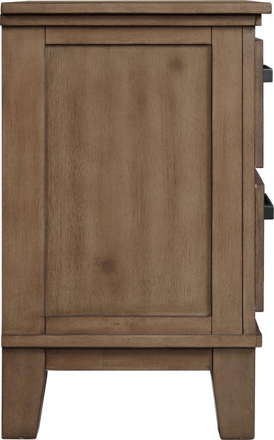 Elements Nightstands & Side Tables - Jaxon 2-Drawer Nightstand in Grey
