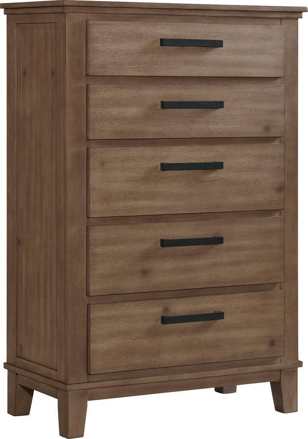 Elements Chest of Drawers - Jaxon 5-Drawer Chest in Grey