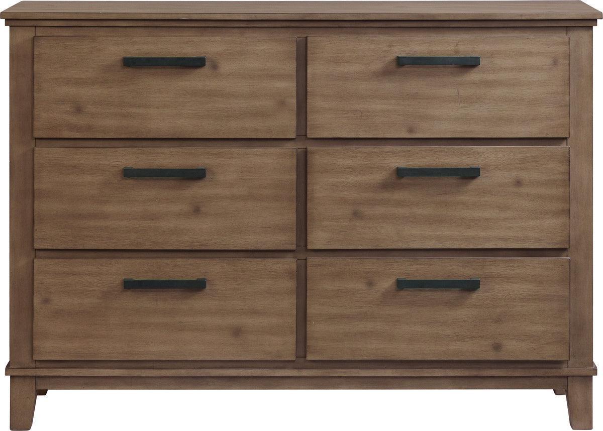 Elements Dressers - Jaxon 6-Drawer Dresser in Grey