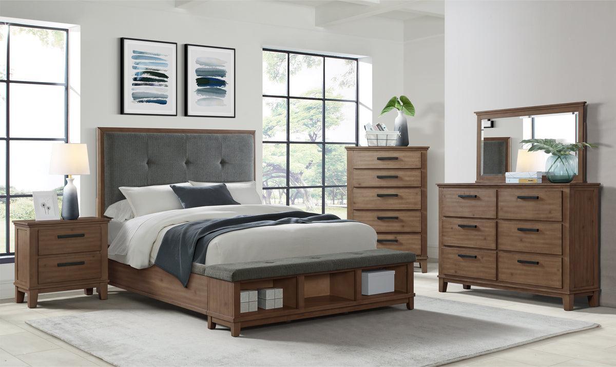 Elements Beds - Jaxon Upholstered King Bed in Grey