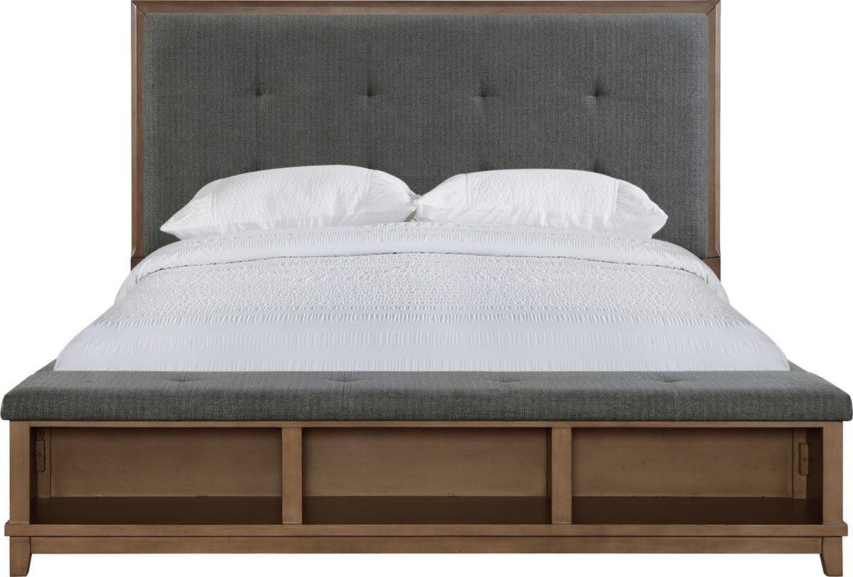 Elements Beds - Jaxon Upholstered King Bed in Grey