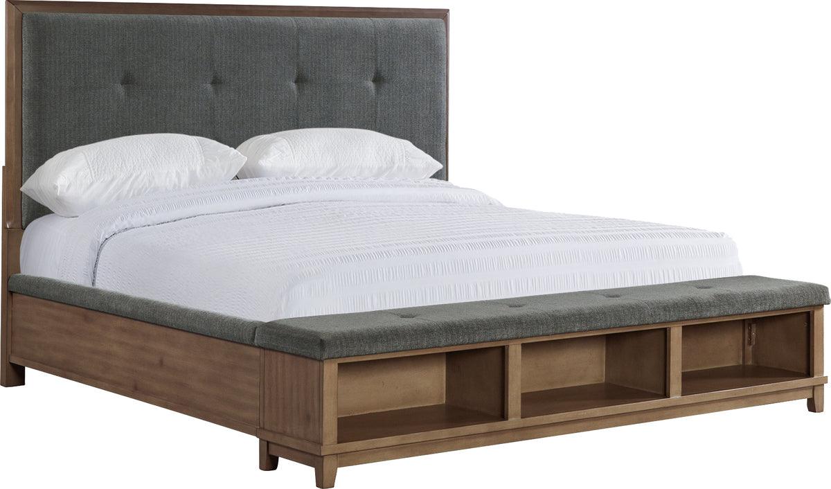 Elements Beds - Jaxon Upholstered King Bed in Grey