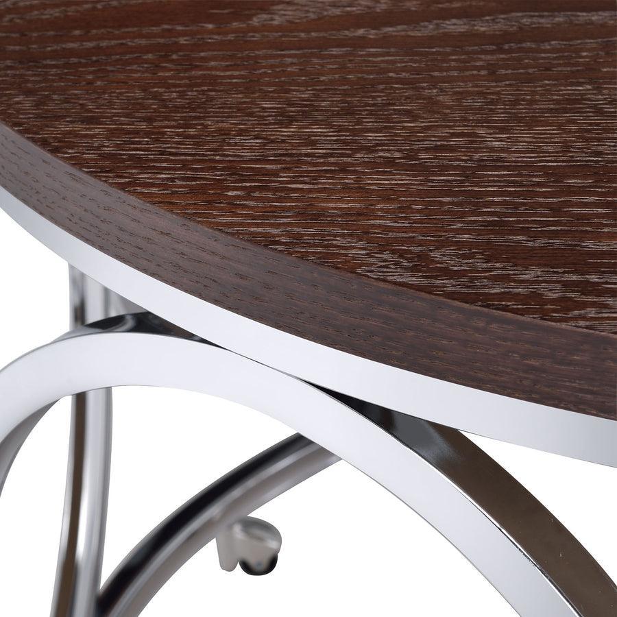 Elements Coffee Tables - Jayme Round Coffee Table Brown & Chrome