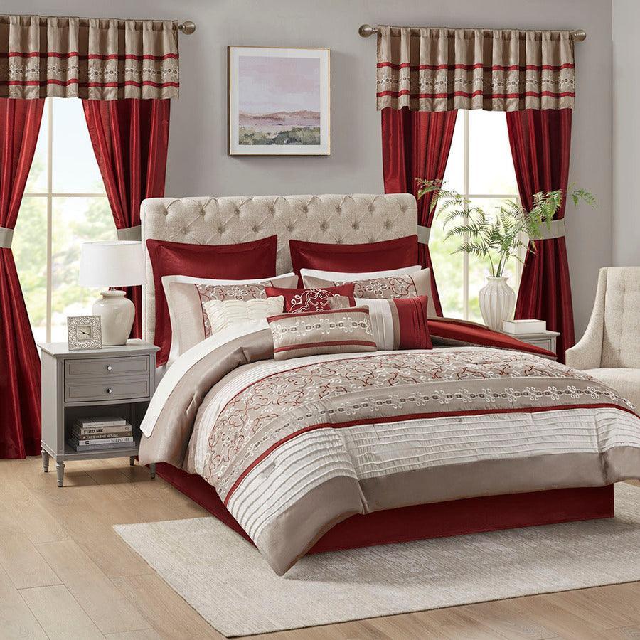 Olliix.com Comforters & Blankets - Jelena 24 Piece Room In A Bag Red King
