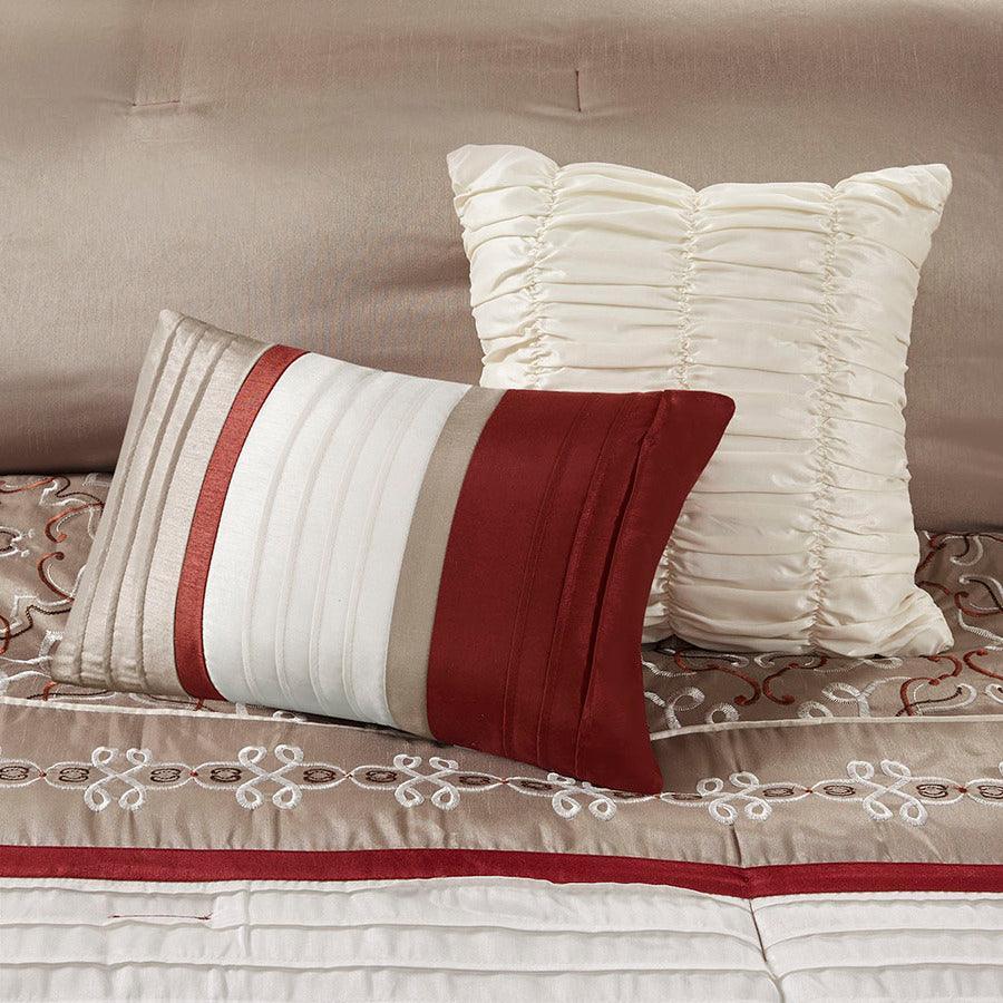 Olliix.com Comforters & Blankets - Jelena 24 Piece Room In A Bag Red King