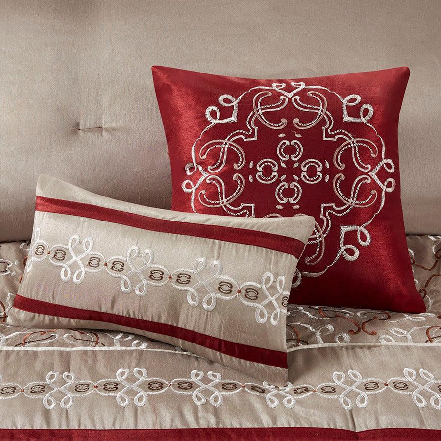 Olliix.com Comforters & Blankets - Jelena 24 Piece Room In A Bag Red King