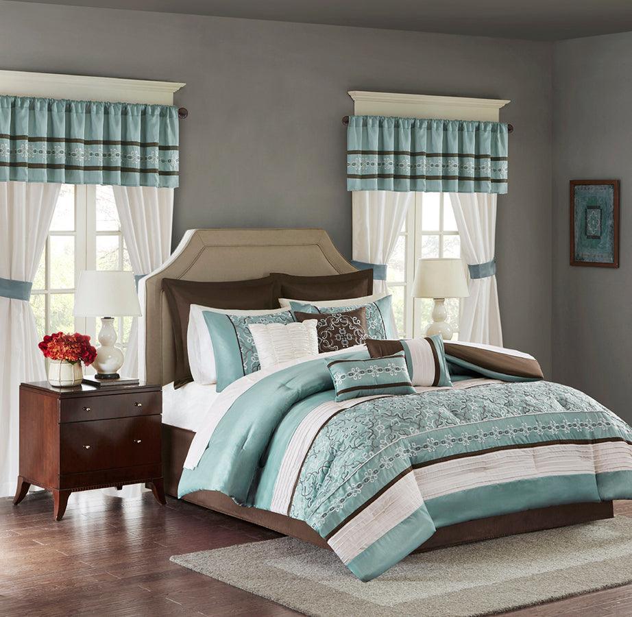 Olliix.com Comforters & Blankets - Jelena King 24 Piece Traditional Room in a Bag Seafoam
