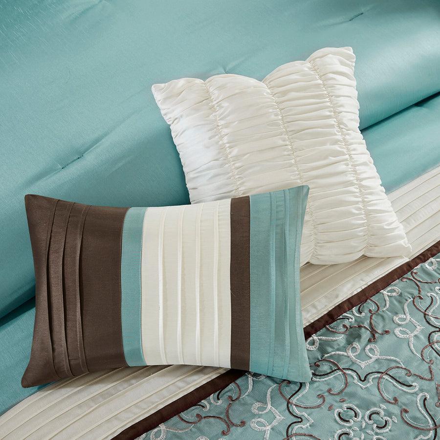 Olliix.com Comforters & Blankets - Jelena King 24 Piece Traditional Room in a Bag Seafoam