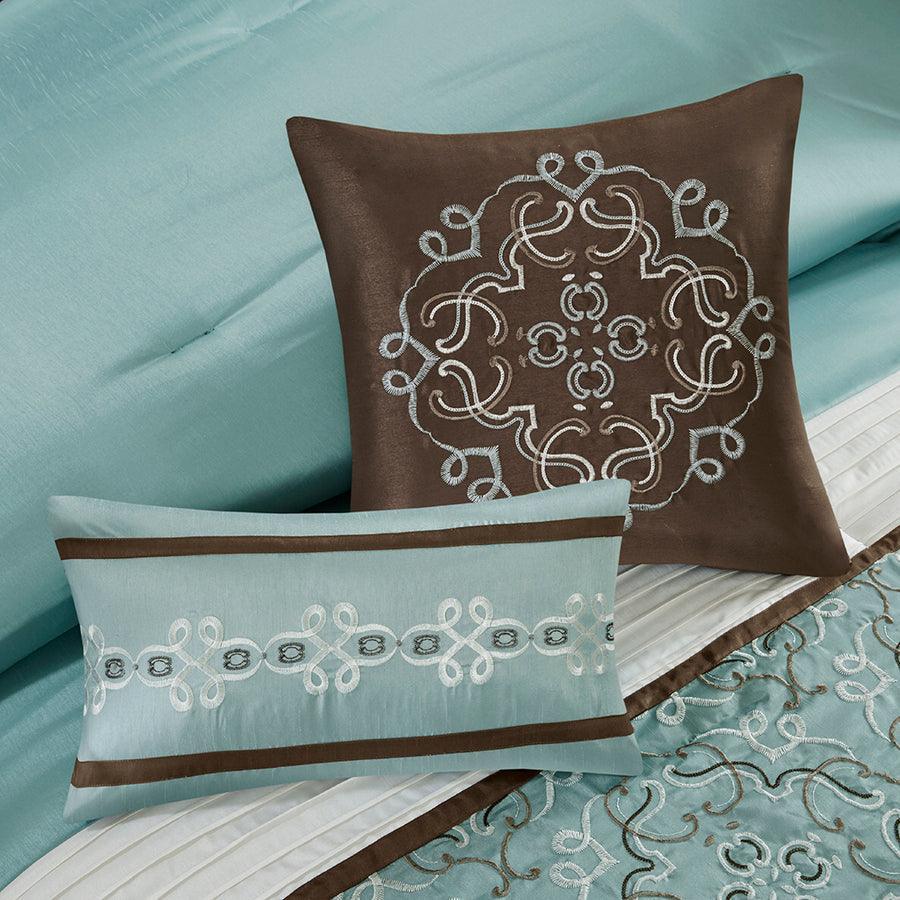 Olliix.com Comforters & Blankets - Jelena King 24 Piece Traditional Room in a Bag Seafoam