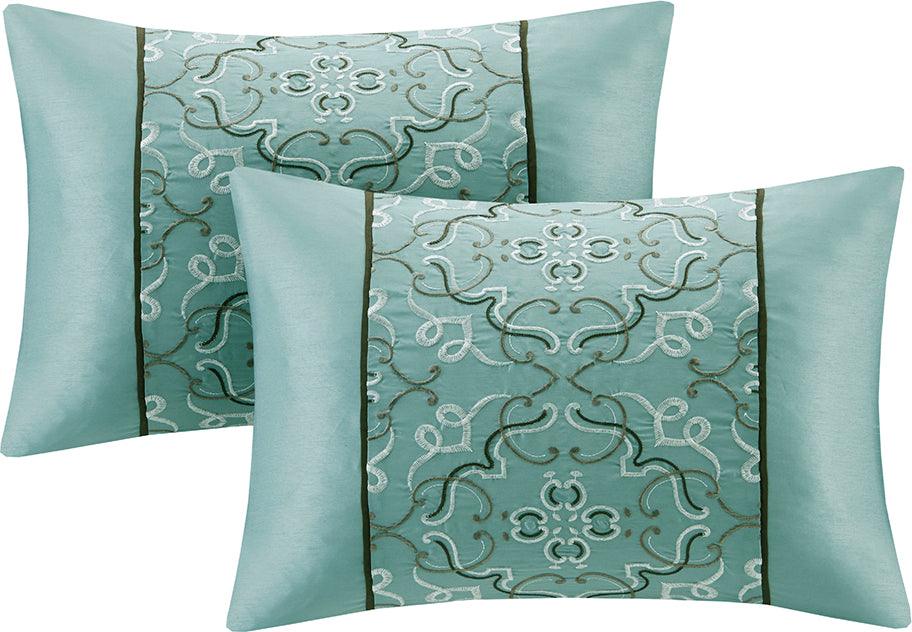 Olliix.com Comforters & Blankets - Jelena King 24 Piece Traditional Room in a Bag Seafoam