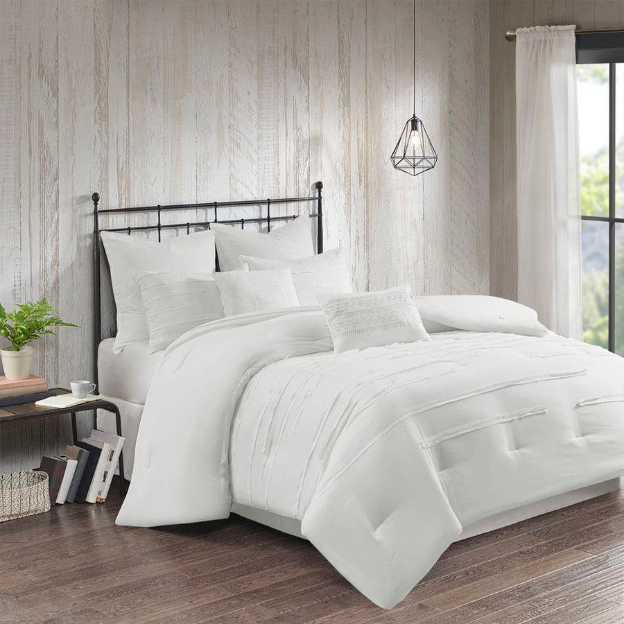 Olliix.com Comforters & Blankets - Jenda 8 Piece Comforter Set White King
