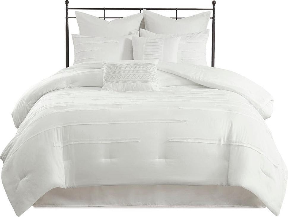 Olliix.com Comforters & Blankets - Jenda 8 Piece Comforter Set White King