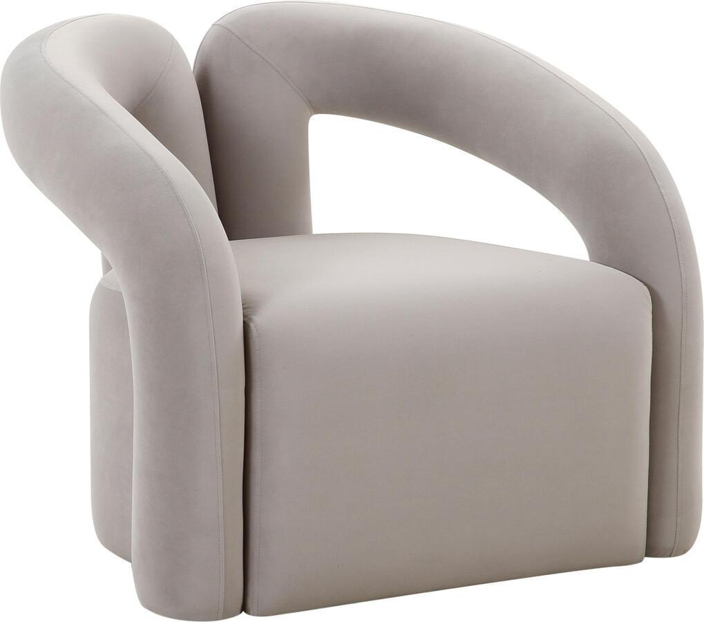 Tov Furniture Accent Chairs - Jenn Grey Velvet Accent Chair