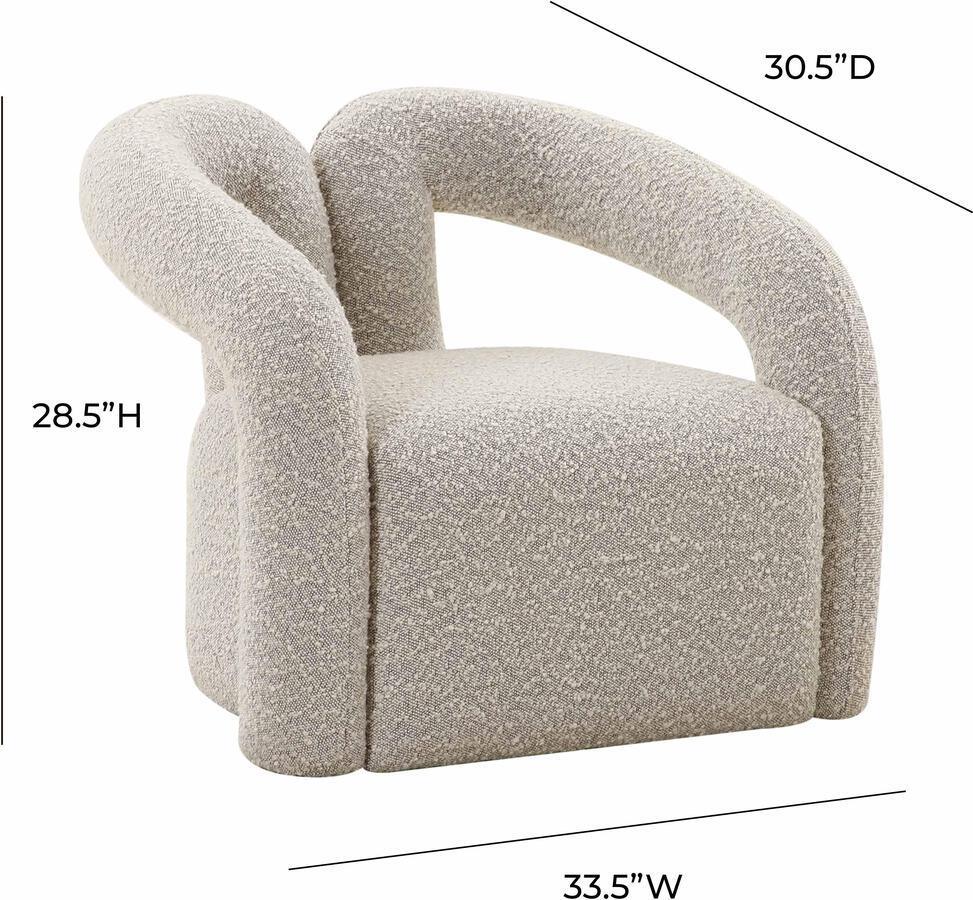 Tov Furniture Accent Chairs - Jenn Speckled Boucle Accent Chair