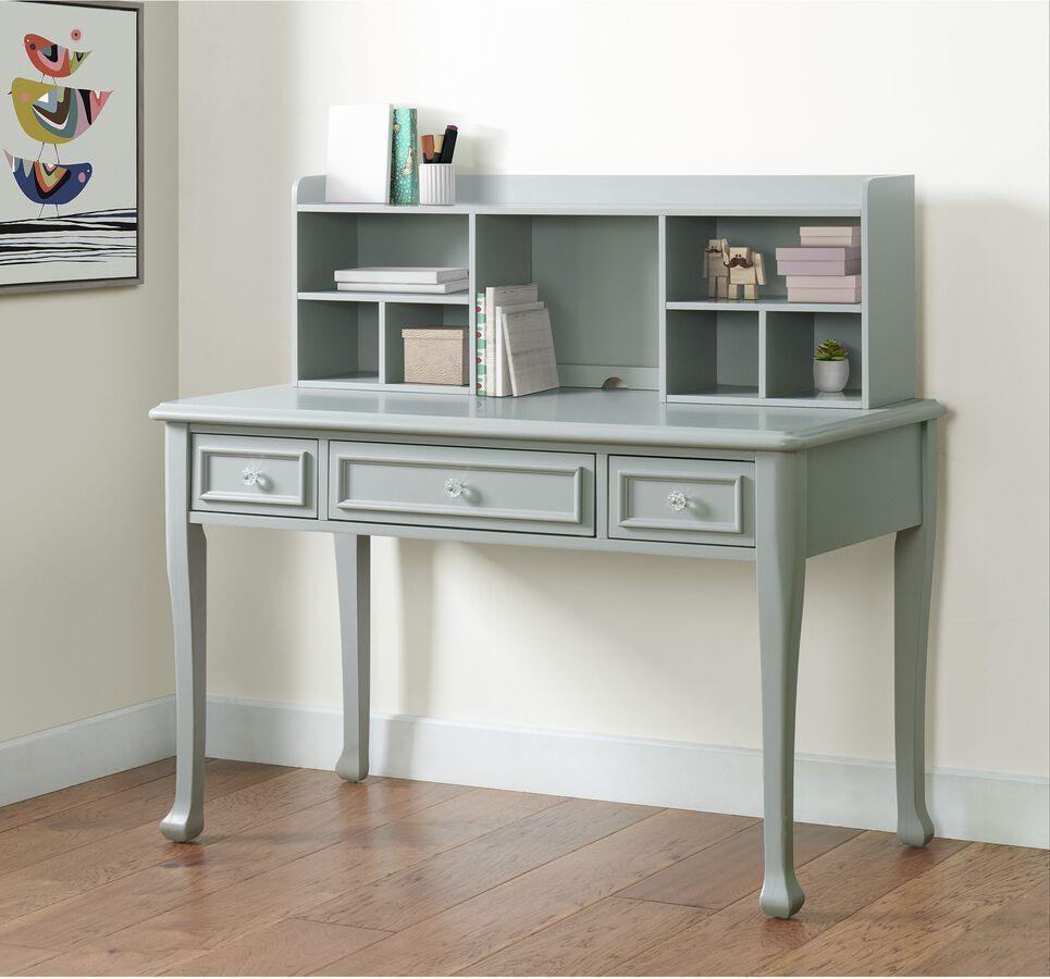 Elements Desks - Jenna Desk with Hutch in Grey