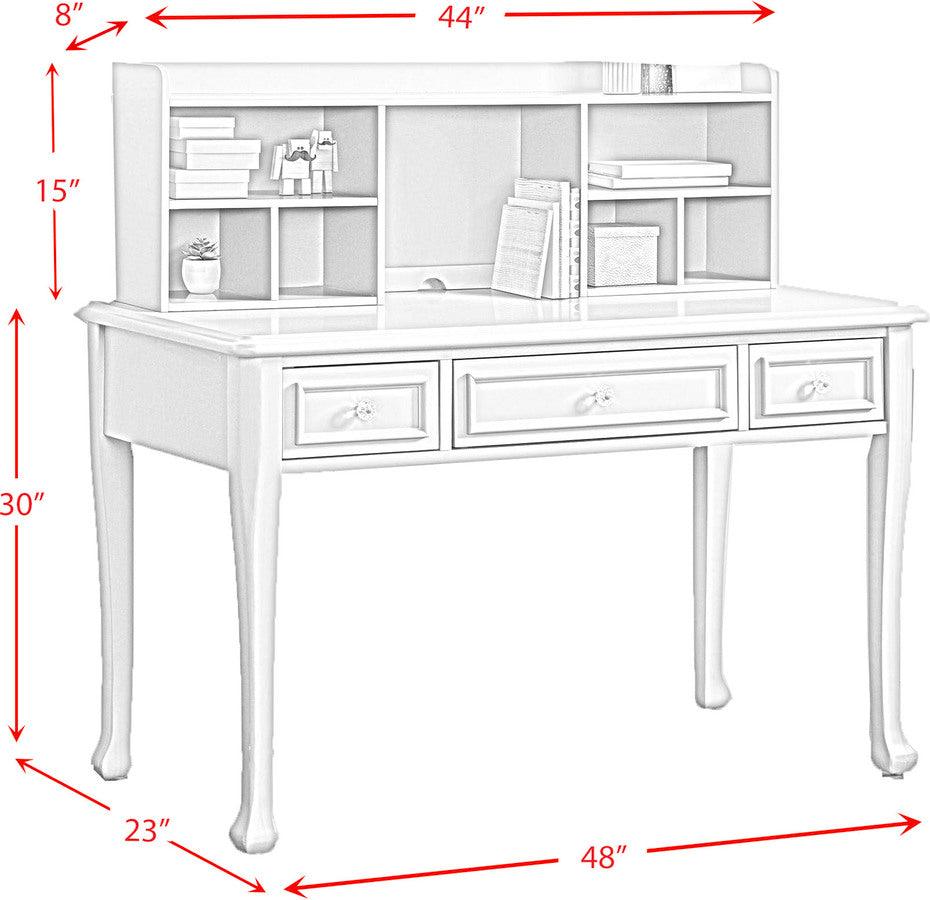 Elements Desks - Jenna Desk with Hutch in Grey