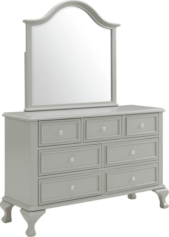 Elements Bedroom Sets - Jenna Twin 5 Piece Bedroom Set in Grey